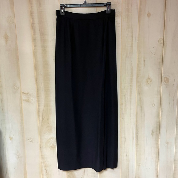 En Francais Dresses & Skirts - Vintage En Francais Long Black Skirt Sexy Front Slit, Sz12